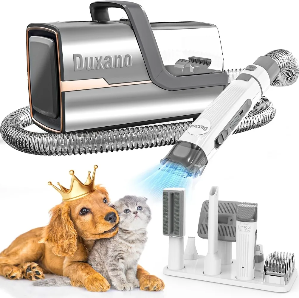 Dog Grooming Kit Dog Hair Vacuum 15000 Pa Powerful Suction Pet Grooming Vacuum Removes 99% Pet Hair Includes Clippers Brush