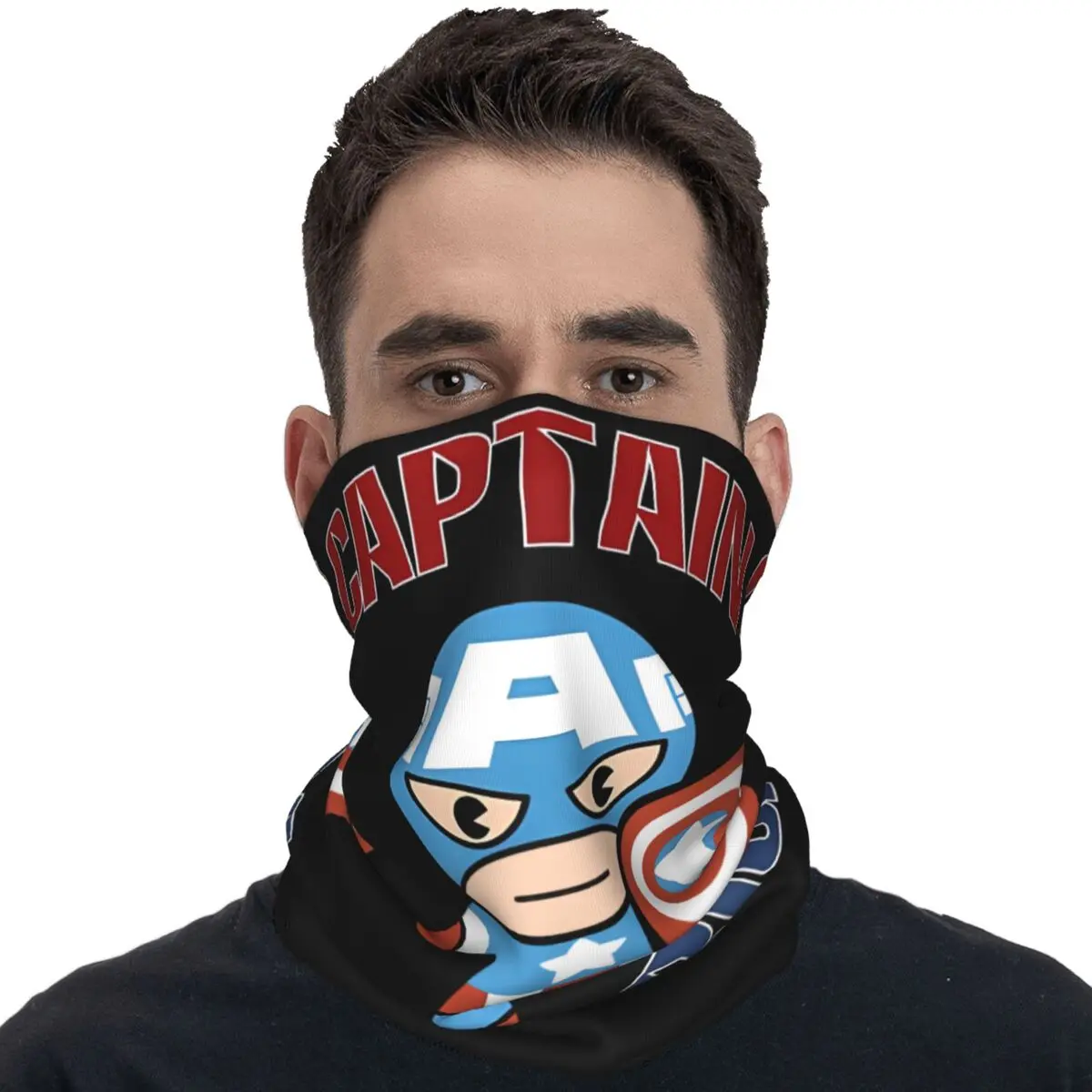 Outdoor Sports Balaclava Mini Captain America  Cycling Mask Breathable Tactical Mask Cool Running Travel UV Protection Bandana