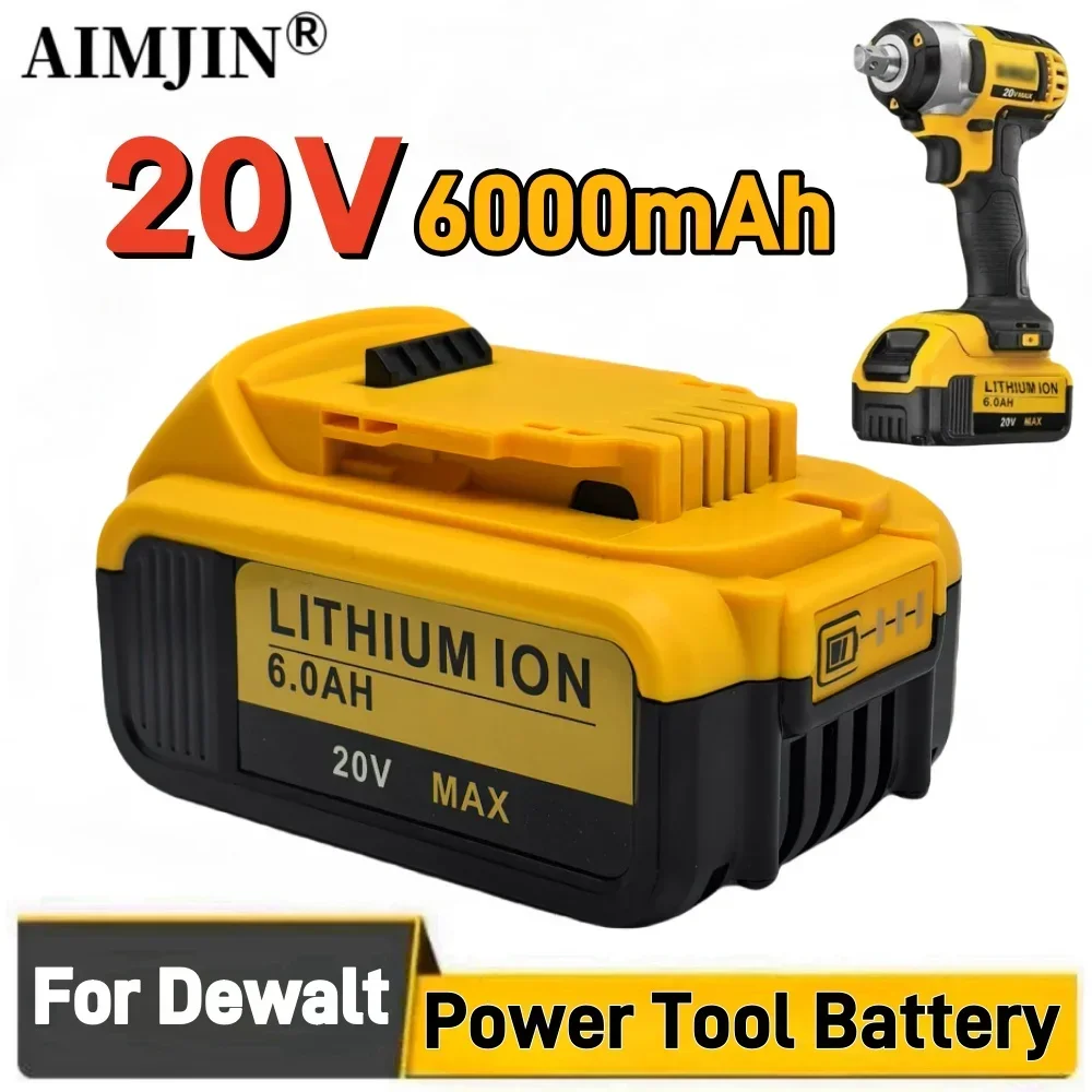 6.0Ah 20V Replacement for Dewalt 20V MAX Power Tools DCB180 DCB185 DCB184 DCB200 DCB203 DCB181 Rechargeable Lithium-ion Battery