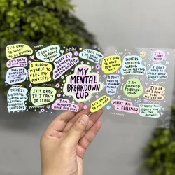 Pegatinas autoadhesivas personalizadas, diseños mixtos, 16 OZ, UV, DTF, envolturas, calcomanías, etiquetas de transferencia para tazas, 200 piezas, venta al por mayor