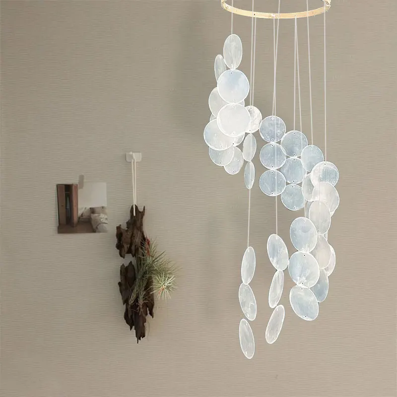 Creative Natural Shell Wind Chime Wall Hanging Pendant For Bedrooms Windows Balconies Gardens Home Living Room Decoration Crafts