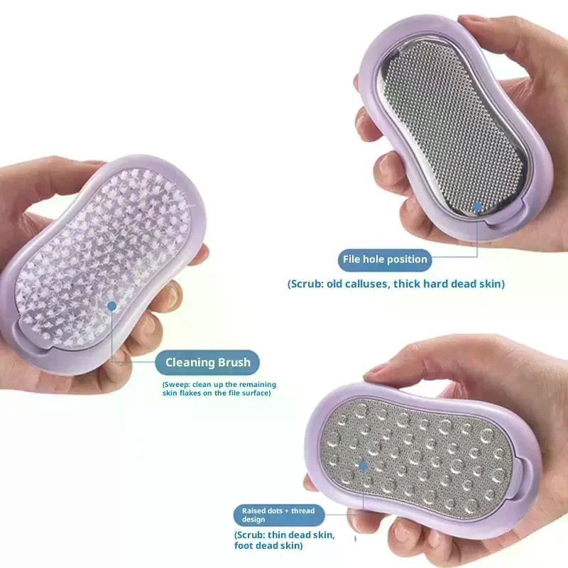 Set di lime per piastre per piedi in acciaio inossidabile da 4 pezzi Strumenti per pedicure domestici Rimuovi calli della pelle morta Raschietto per piedi Artefatto per la cura dei piedi