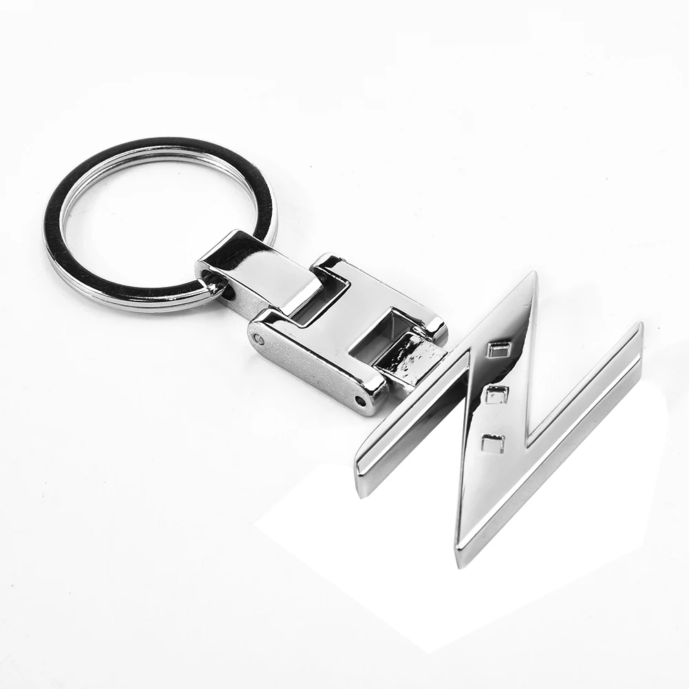 For Nissan 280ZX 300ZX 350Z 370Z Z Model Car Keychain With Chrome Trim Ring Zinc AlloySize75*39*7 Mm Color Chrome