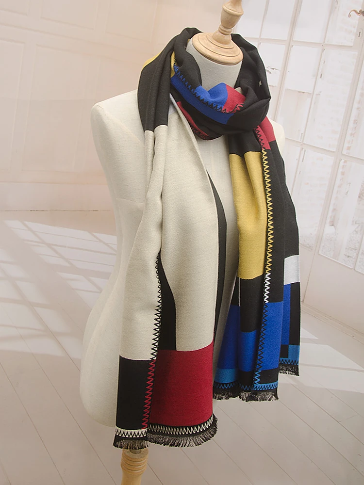 Winter Scarf for Women Autumn Long Korean Neck Warmer Thickened Cashmere Wrap Shawl  Pashmina Shawls Scarf  Femme High Quality