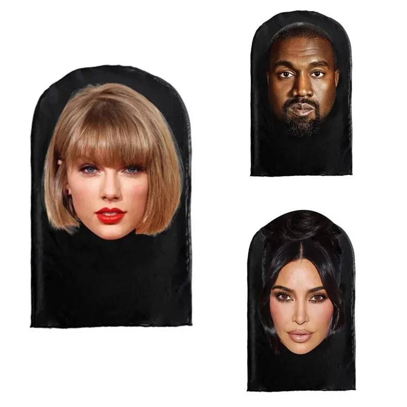 3D Printed Kanye Kardashian Mask Elastic Mesh Halloween Decor Funny Mask Unisex Cosplay Headwear Full Face Fashion Hat Headgear