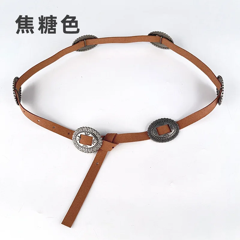 女性のファッションレトロベルトパンク個性金属装飾スカートジャケット多用途薄型ベルト