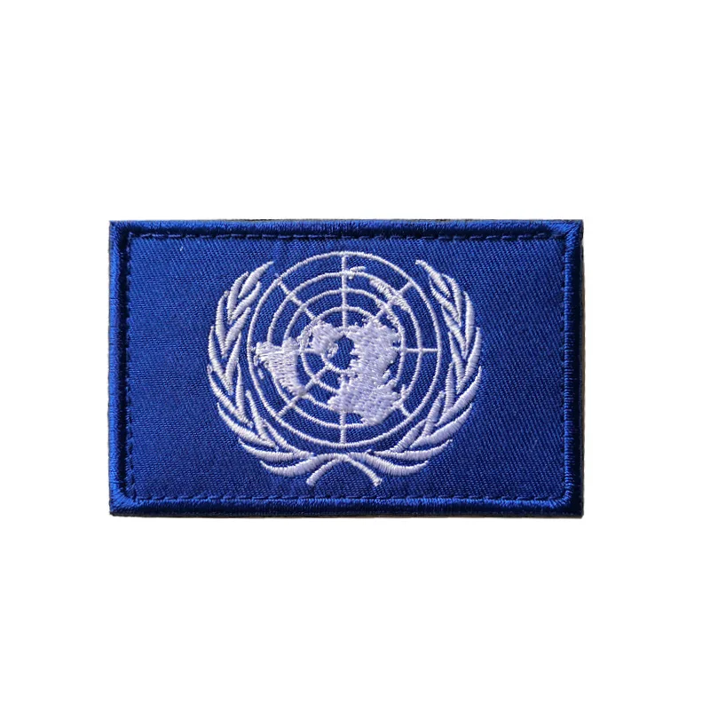 United Nations Flag Badge Embroidered Patches Hook and Loop Military Tactical Armband Outdoor Backpack Badge