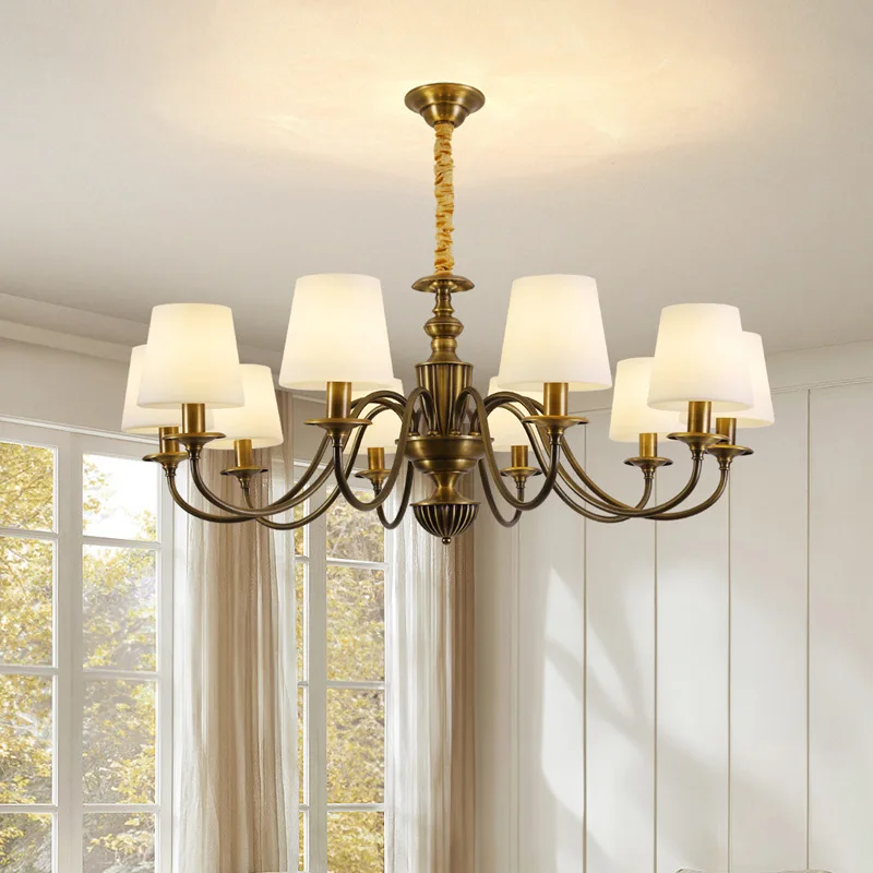 American, simple, hall, all copper, modern, light luxury, retro, chandelier