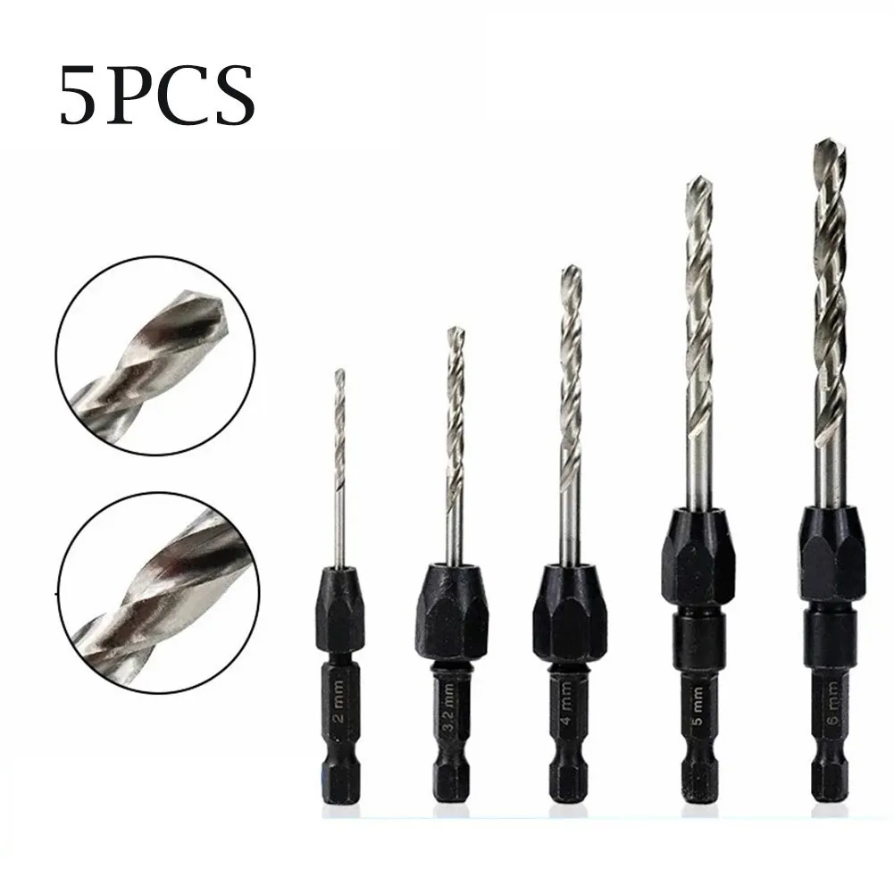 Quick Chuck Drill Countersink Drill Bit Set Aluminum Alloy Carbon Steel Body Hexagonal Shank High-Speed Steel Material