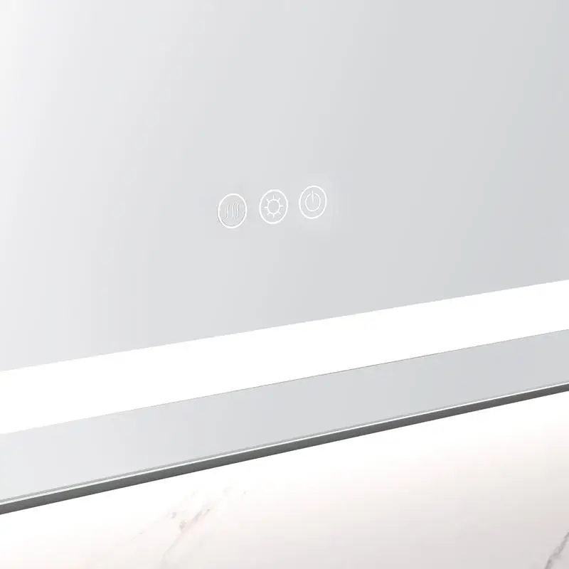 Lustro łazienkowe LED o wymiarach 40x24 cali, lusterko toaletowe do montażu na ścianie z podświetleniem przód/tył, aluminiowa ramka, funkcja zapobiegająca parowaniu, funkcja pamięci, 3