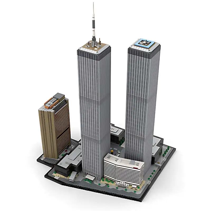 Famoso Street View World Trade Center Complesso MOC Complesso architettonico Blocchi di costruzione Modello Giocattolo per bambini Mattoni Regalo di Natale