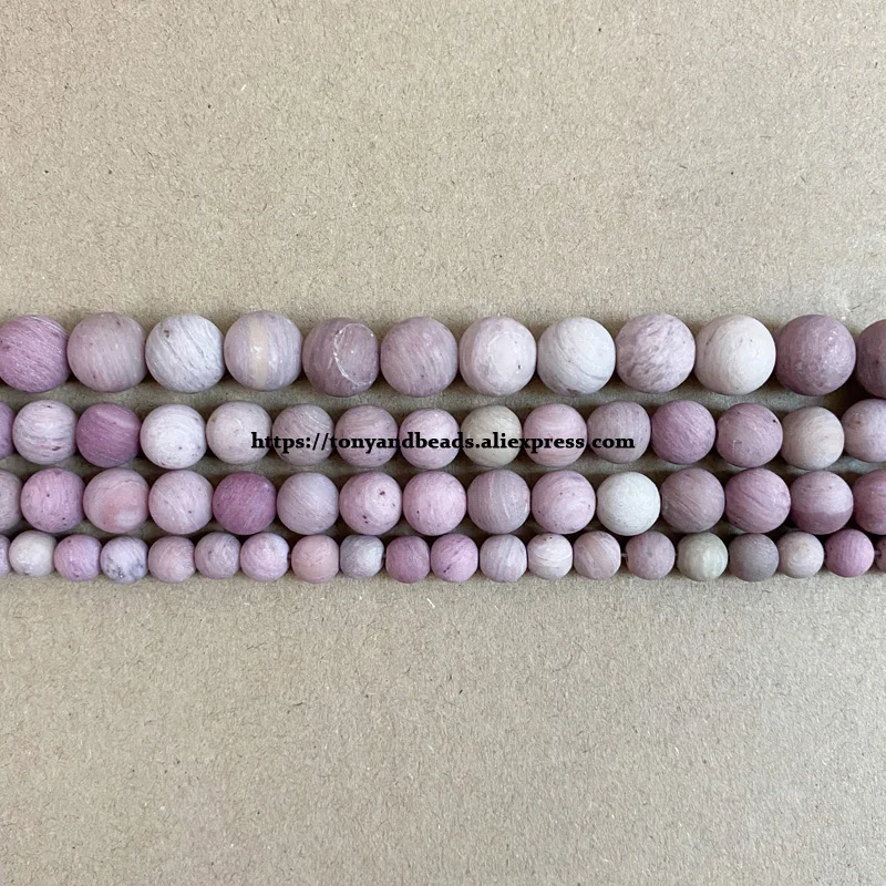 Natural Stone Matte A Quality Rhodonite Round Loose Beads 15\