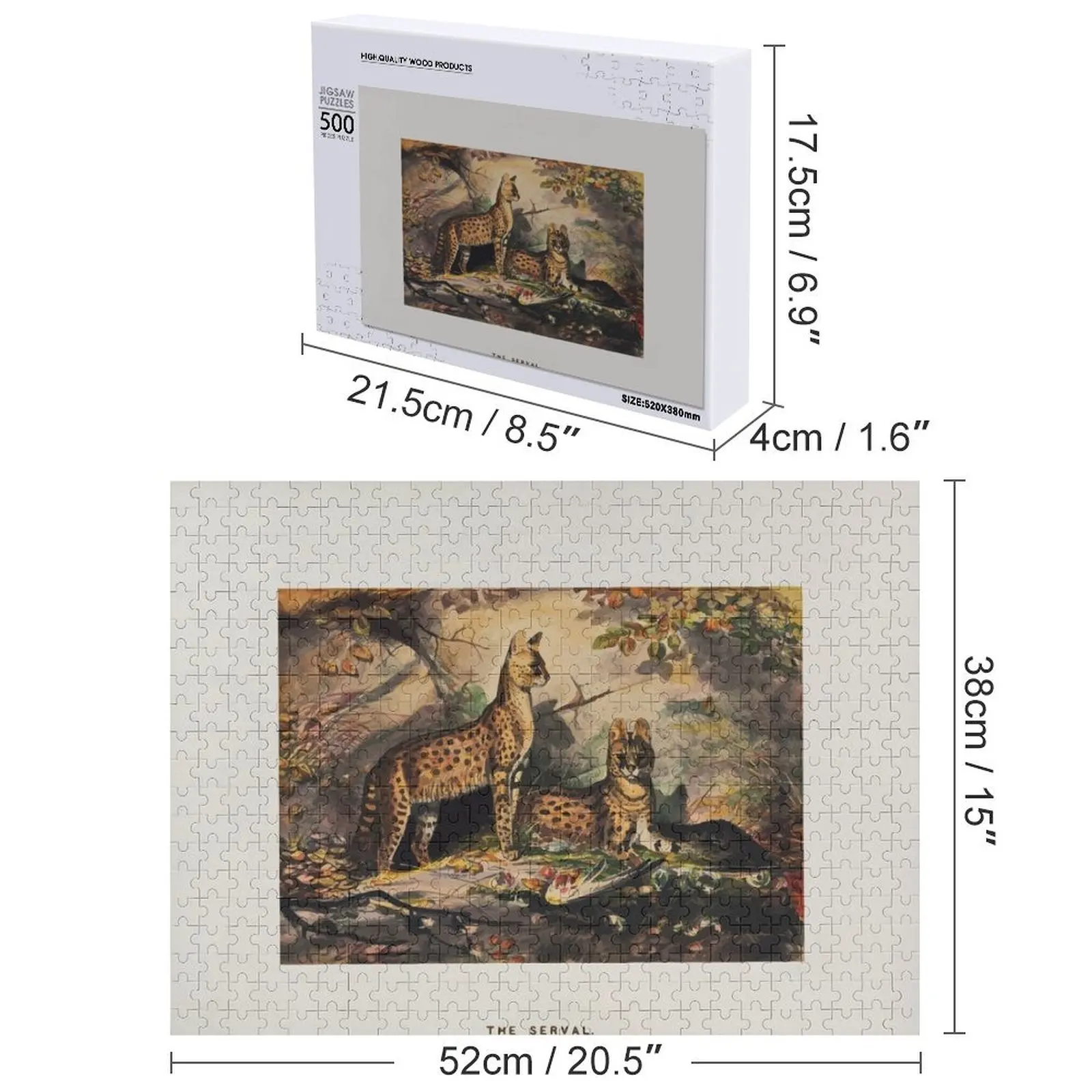 Szkice zoologiczne Josepha Wolfa 1861-1867 008 Puzzle Serval Anime Personalizowane Puzzle dla Dzieci Puzzle ze Zdjęciem