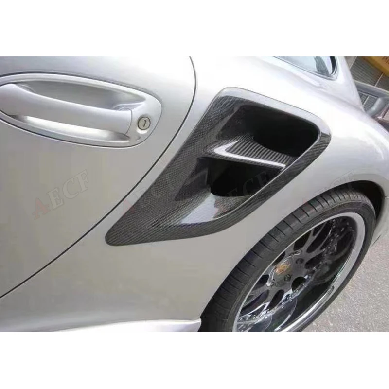 

Carbon Fiber Side Fender Air Vent Fin Intake Scoop Panel Cover Trim Splitter For Porsche 911 997 2004-2012 Body Kit