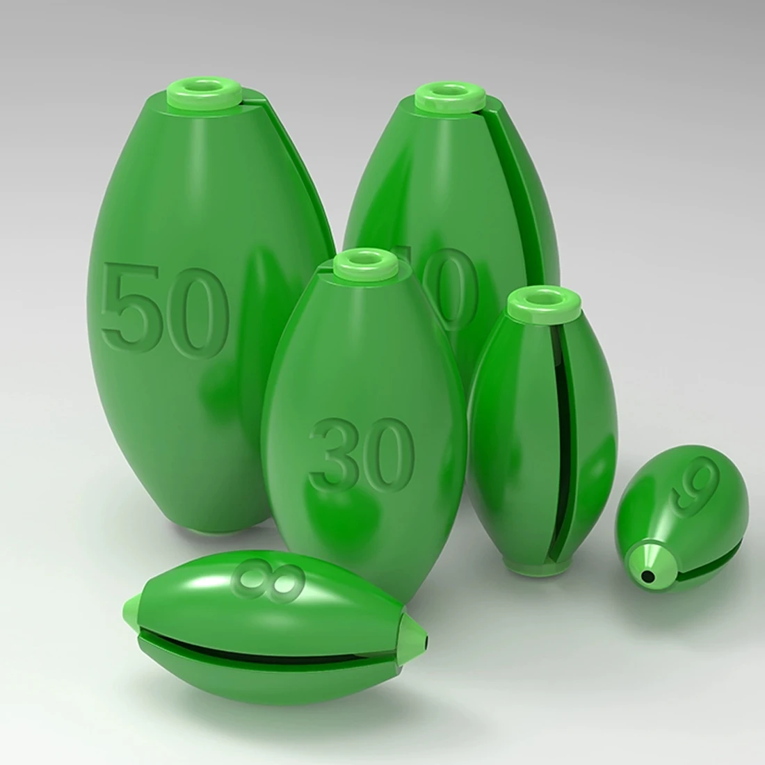 FishTrip 10 قطع من غطاسات قبضة مطاطية لصيد الأسماك وملحقات طرفية الوزن