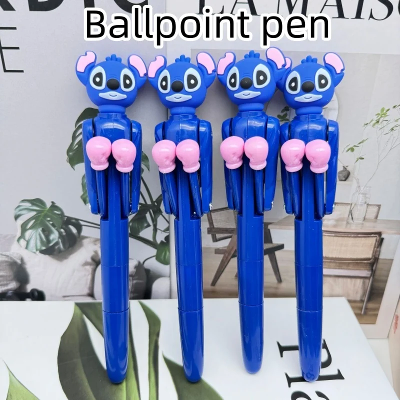 12pcs/lot Kawaii Stitch Boxing Gel Pen Creative Blue ink Ball Pens Promotional Gifts School Writing Supplies