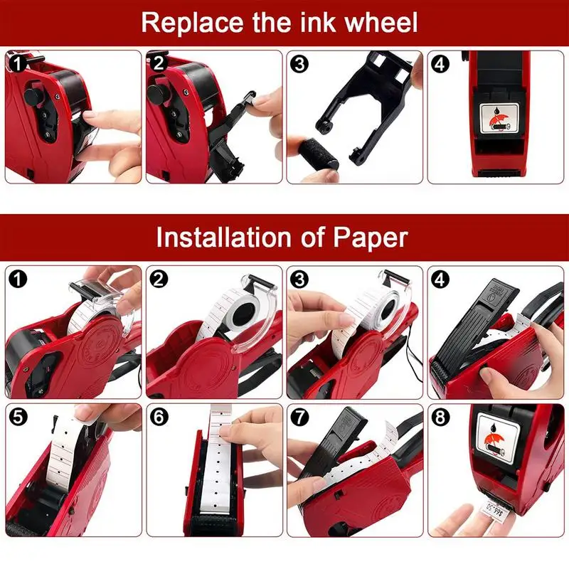 ملصقات ملصقات المنتجات 10 لفات من ورق الترميز، ملصقات بيع قابلة للطباعة، ملصقات متعددة الاستخدام قابلة للإزالة للشركات الصغيرة