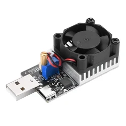 DC 3.7-20V 25W 3A Tester di scarica di potenza di carico elettronico modulo di prova resistore regolabile USB/Type-C con ventola di raffreddamento