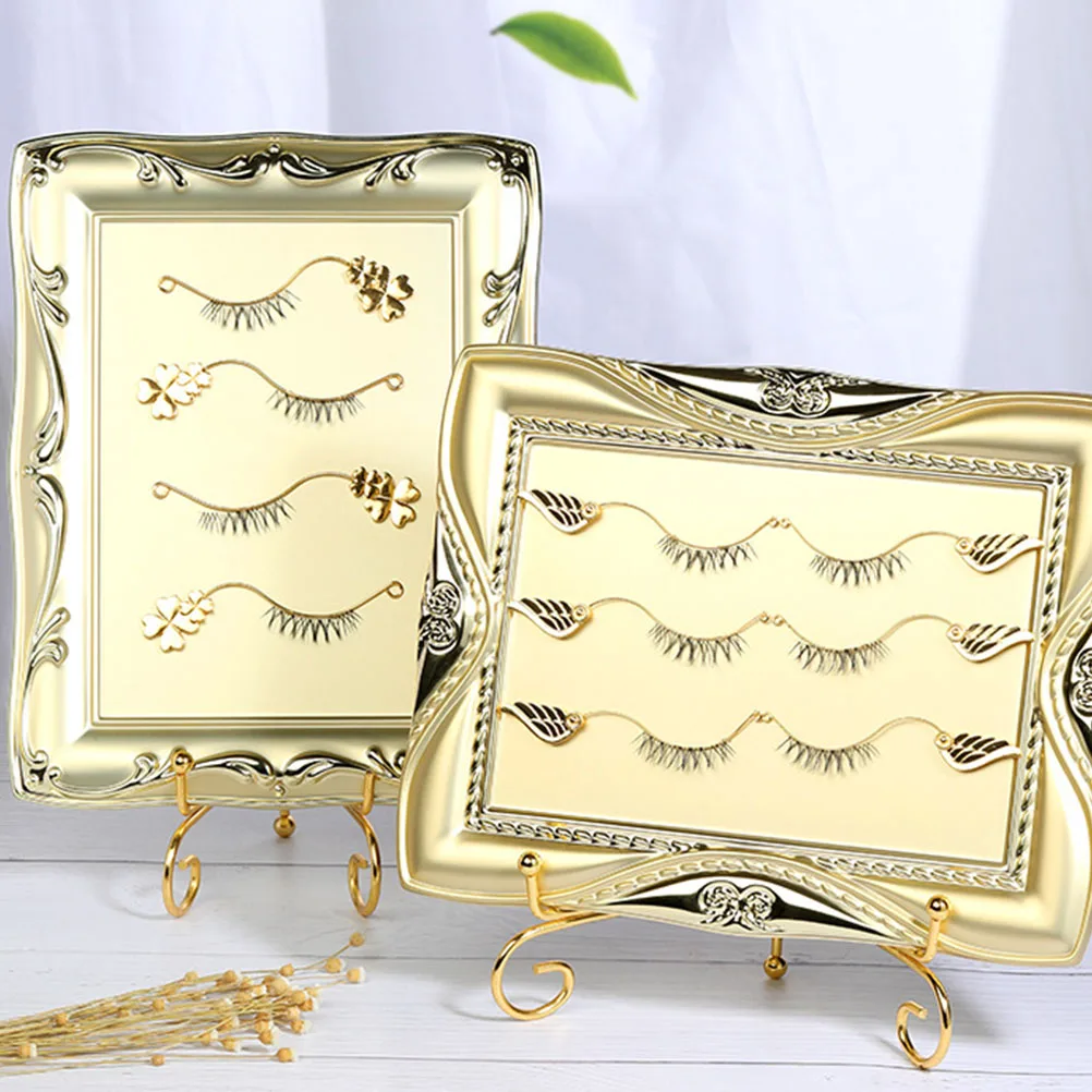 

6 Pairs Tool Premium Metal False Display Board Eyelash Holder Eyelash Grafting Auxiliary Tool Salon Supplies Golden