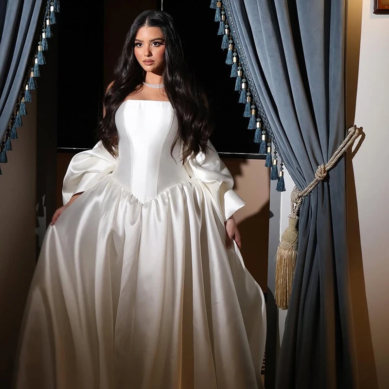 

Свадебные платья Eightree для женщин: без бретелек, с шлейфом, длинные, с шалью, без рукавов, из атласа, на заказ