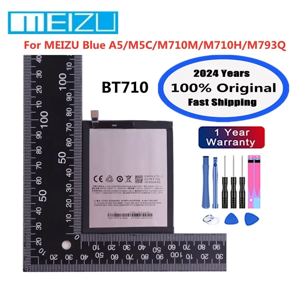 

2024 Years New Original Battery BT710 For Meizu M5c Blue A5 M710M M710H M793Q 3000Ah Mobile Phone Battery In Stock + Tools