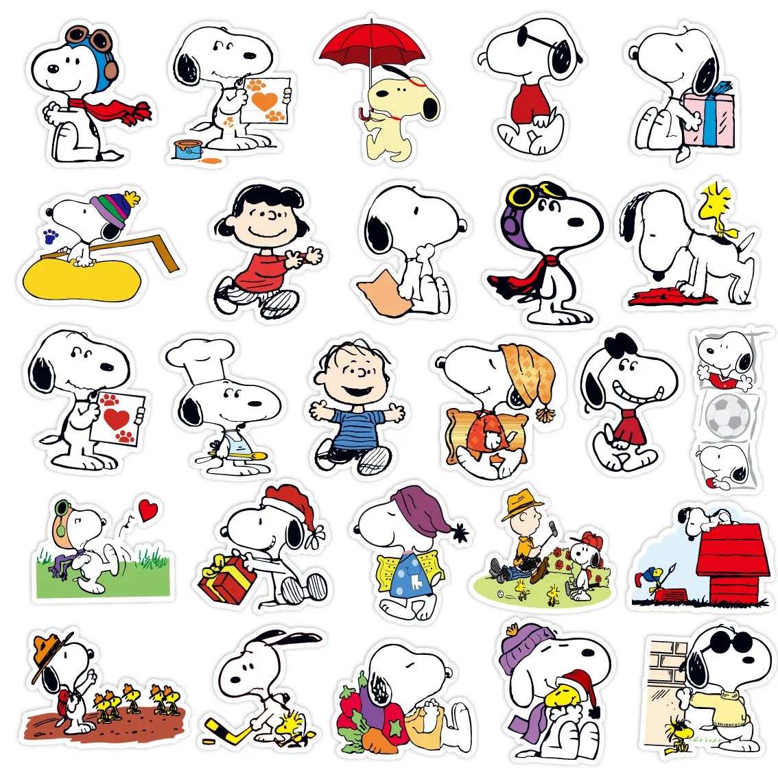 50pcs Snoopy Cartoon Notebook Water Cup Luggage Computer Mobile Phone DIY Decoration Waterproof Sticker