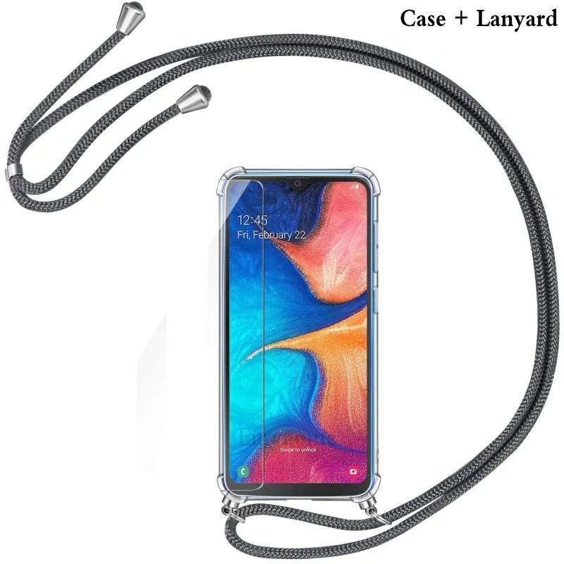 Case For Samsung Galaxy S24 Ultra S22 S20 S23 FE S21 Plus A53 A54 A25 A24 A55 Crossbody Cover Lanyard Necklace Shoulder Strap