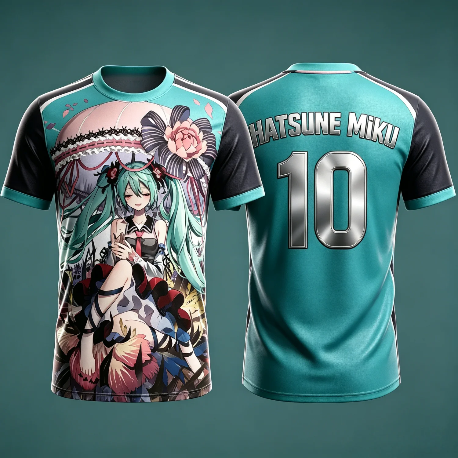 2026 Sommer Hatsune Miku Retro Cosplay T-Shirt Herren Oversize 3D-Druck Kurzarm Familien-Unisex Kinder-Sportshirt