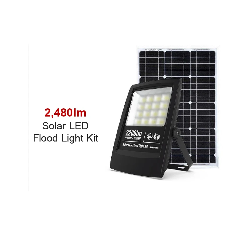 LifePO4 100W Solar LED Flood Light Outdoor Black Housing with Remote Control Aluminum Lamp Body Rohs Certified