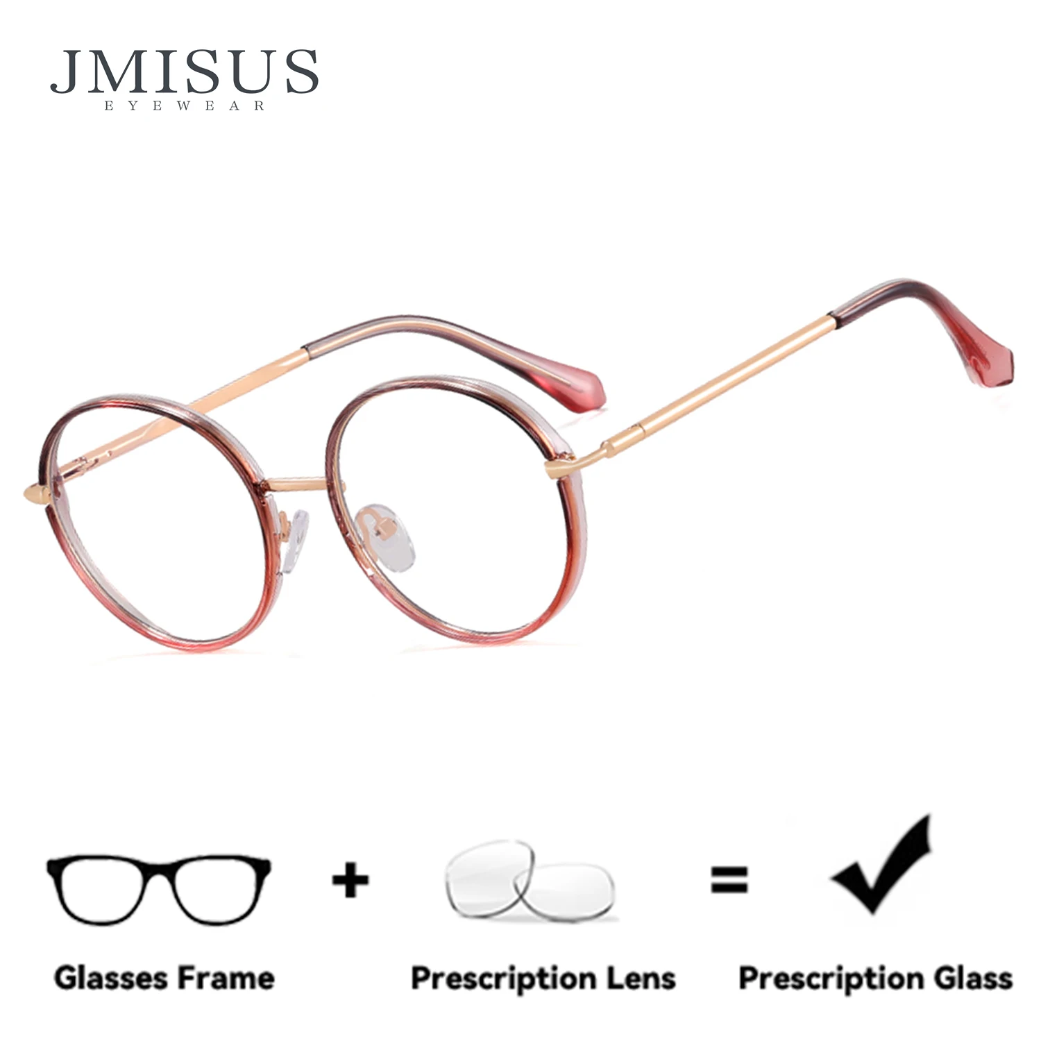 

Очки женские JMISUS 2026: ретро-стиль, круглые, из металлического сплава, прогрессивные, с защитой от синего света, фотохромные, коричневые, оптические, по рецепту