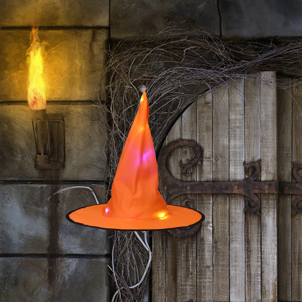 Chapéu de bruxa brilhante, 4 unidades, para adultos, boné de festa de Halloween, pacote de cosplay, show de palco, adereço brilhante