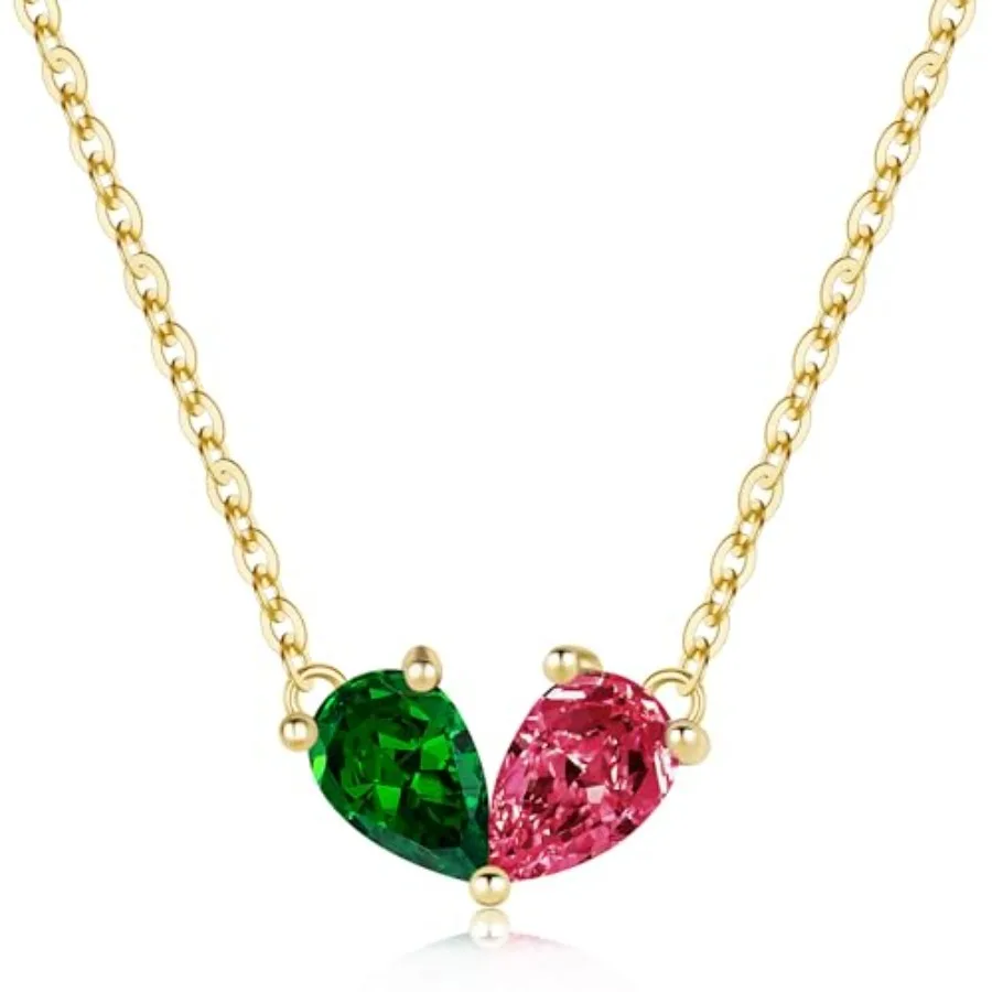 

Turandoss Gifts for Women Her Mom Daughter - 14K Dainty Gold Plated Birthstone Necklaces for Women, Birthstone Necklace for Wom