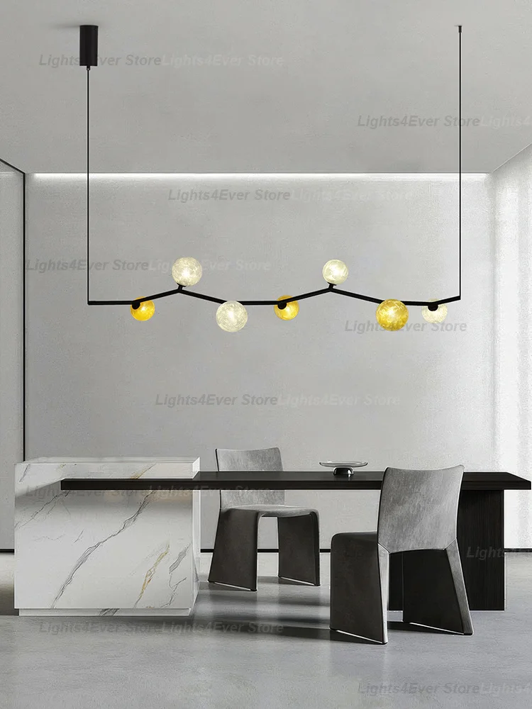 Italy Modern Texture White Yellow Glass 0904 Pendant Lights Elegant Home-applicant LED G9 Dimmable Lamps For Dining Room Table
