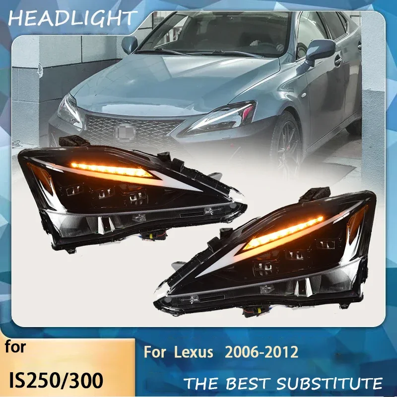 LED Projector Headlights for Lexus IS250 IS300 2006-2012 Headlights Assembly Modified LED Running Light Flow Turn signal