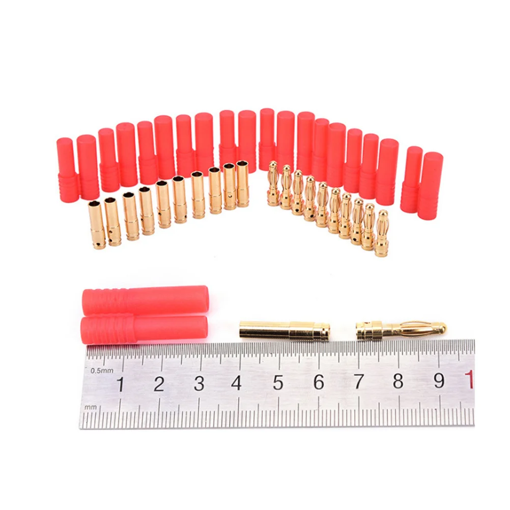 

4.0Mm Copper Banana Connectors Plated Rc Motor Plug Low Resistance Aero-Model Esc Connector For Diy Drones