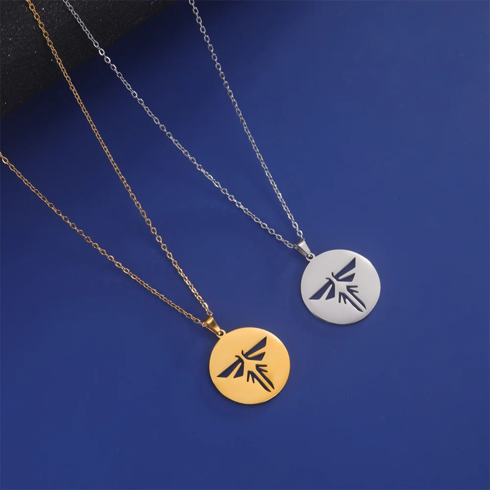 EUEAVAN The Last Of Us Necklace for Men Women Stainless Steel Box Chain Hollow Out Firefly Pendant Necklaces Hot Game Jewelry