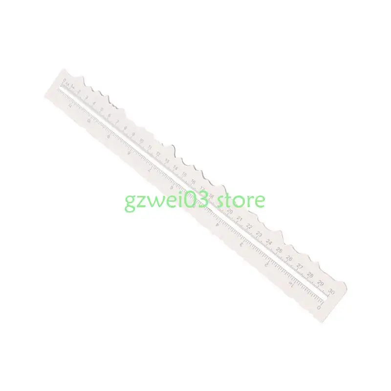 

Y8AC Metal Craft Ruler Wavy Line Jagged Irregular Edges 12Inch Measuring Drawing Tool