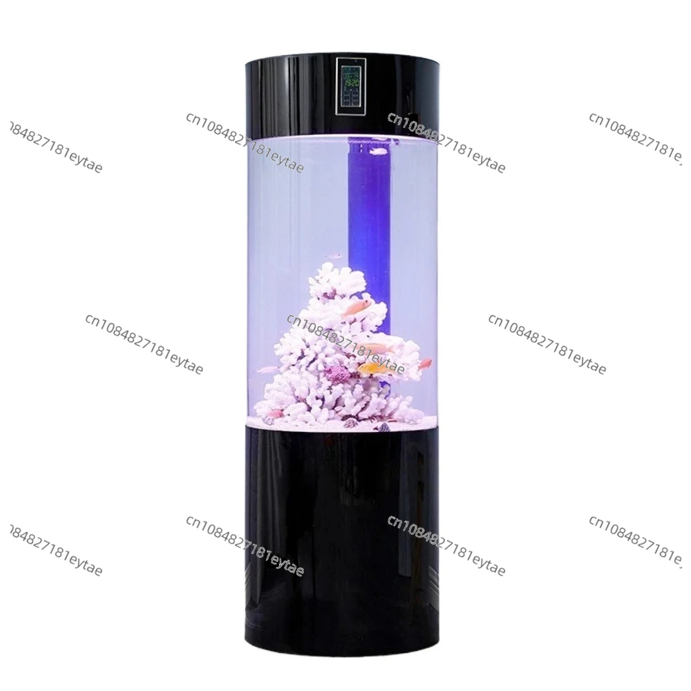 Aquarium Middelgroot aquarium Cilindrisch transparant acryl Intelligente besturing Aquarium met standaard Vissenkom Aquariumtank