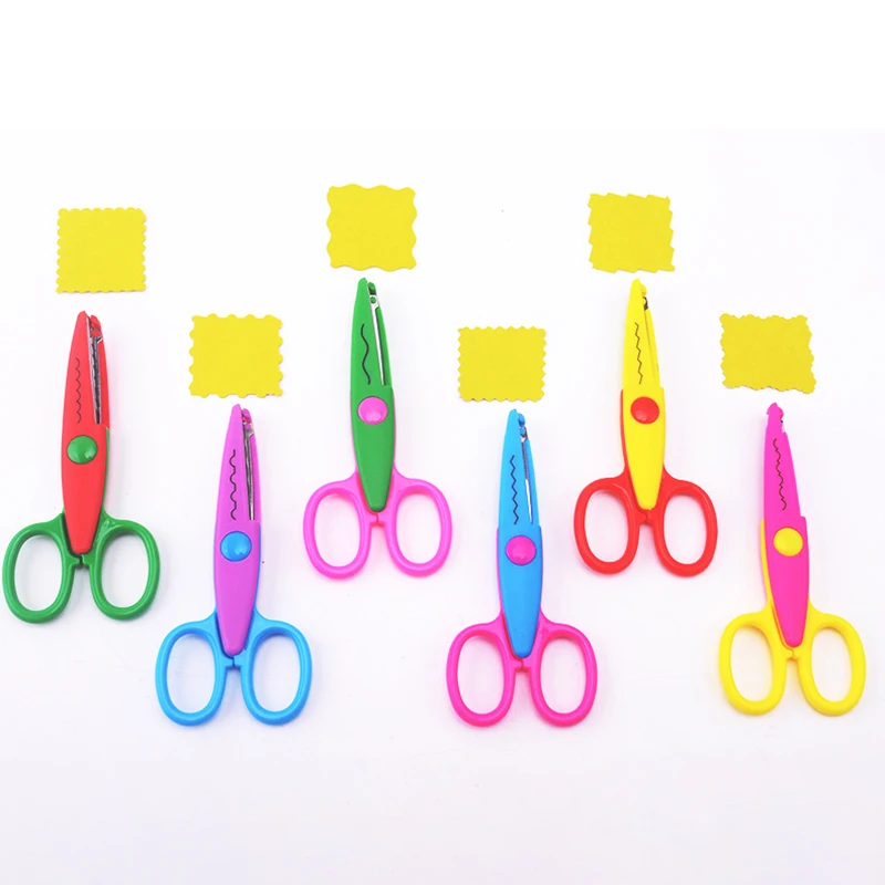 6Pcs/Pack Creative Laciness Scissors DIY Scrapbook Paper Diary Decoration Kid Safety Flower Shears Album