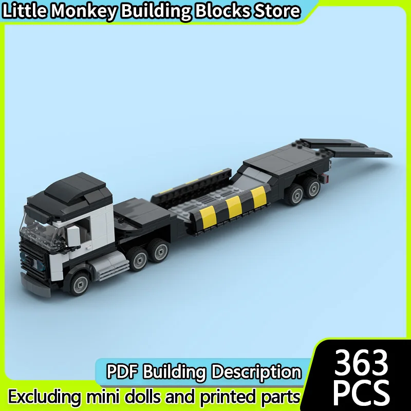 Cidade modelo de carro moc tijolos de construção caminhão com reboque lowboy tecnologia modular crianças presentes do feriado montar brinquedos terno