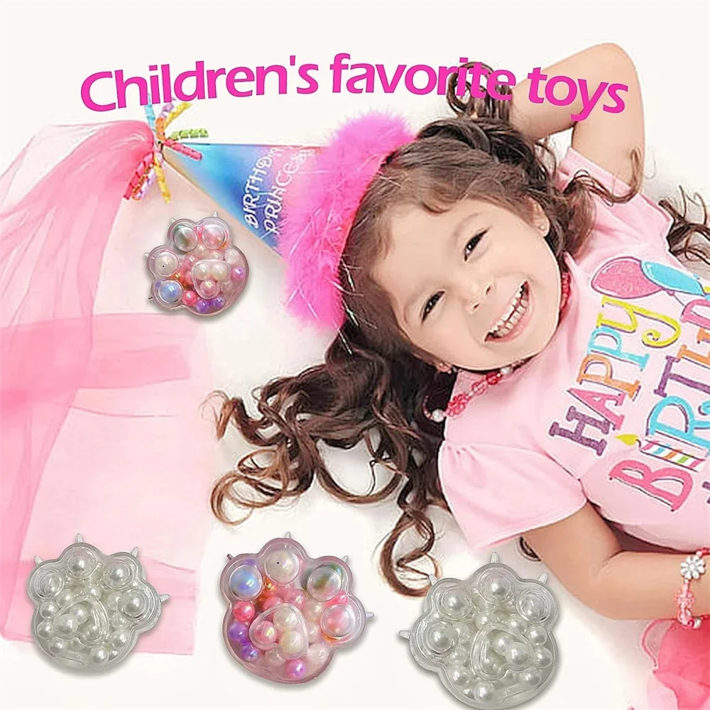 اليدوية العنب صاخبة اسفنجي الكرة خرز زاهي الألوان القط باو الحسية ألعاب متململة للأطفال الكبار الإجهاد تخفيف ضغط اللعب