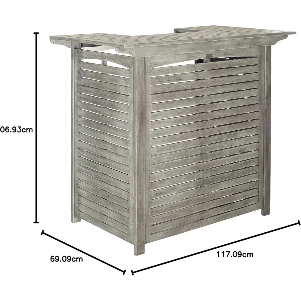 طاولة بار مغسولة Monterey لمجموعة المعيشة في الهواء الطلق ، رمادي