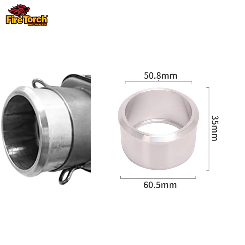 High Quality Universal Motorcycle Exhaust Pipe Escape 60mm to 51mm Motocross Stainless Steel Adapter Reducer Muffler Connector