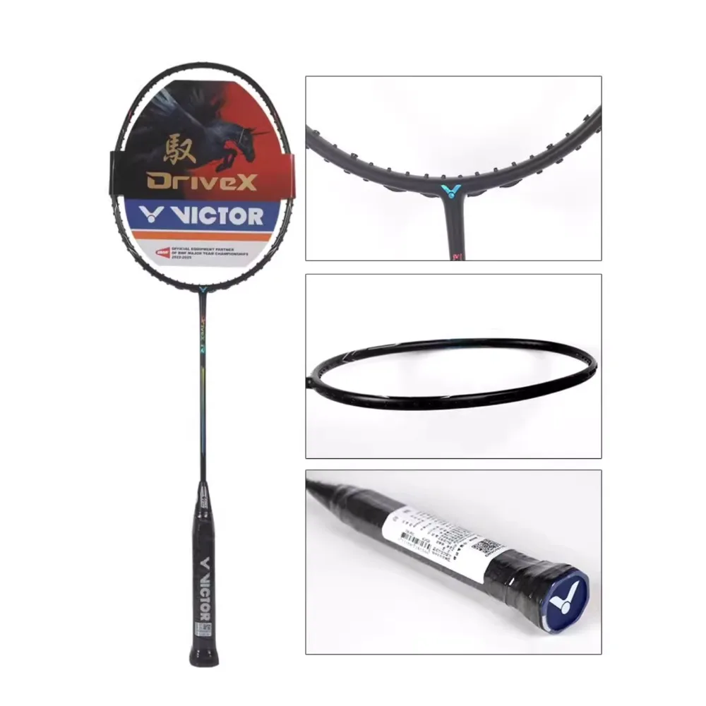 Original  VICTOR Floating handle Badminton racket  fiber suspension handle offensive and defensive single racket DX-R