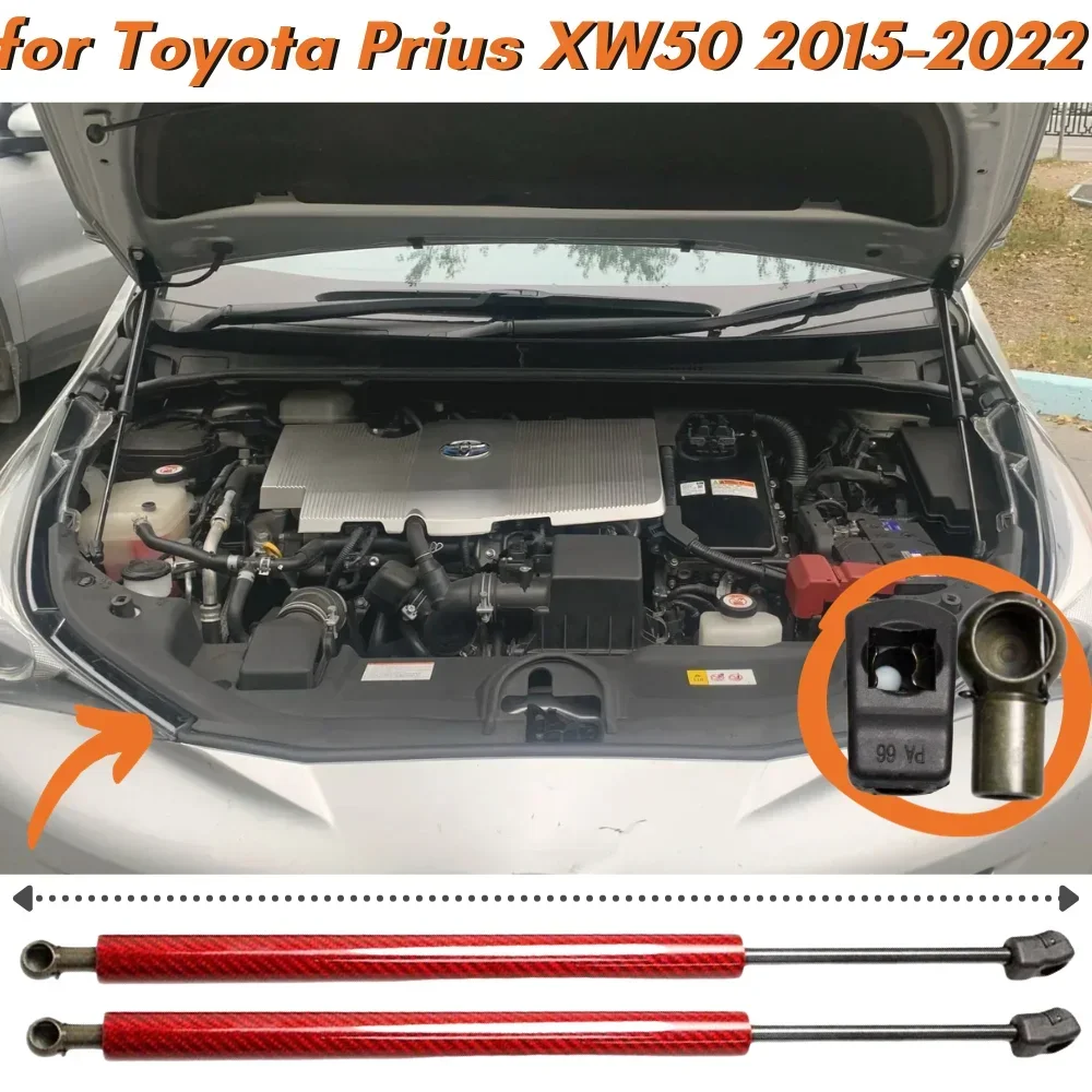 

Qty(2) Hood Struts for Toyota Prius XW50 2015-2022 Front Bonnet Modify Gas Springs Shock Absorbers Lift Supports Bars Dampers