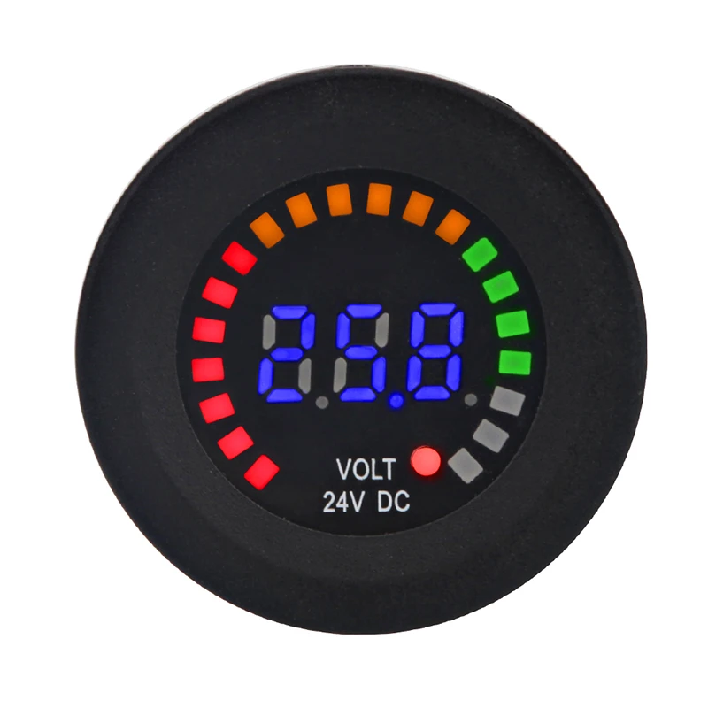

24V 12V DC Voltmeter Color LED Digital Display Volt Meter Voltage Meter Scale Gauge Battery Tester for Marine Car Motorcycle