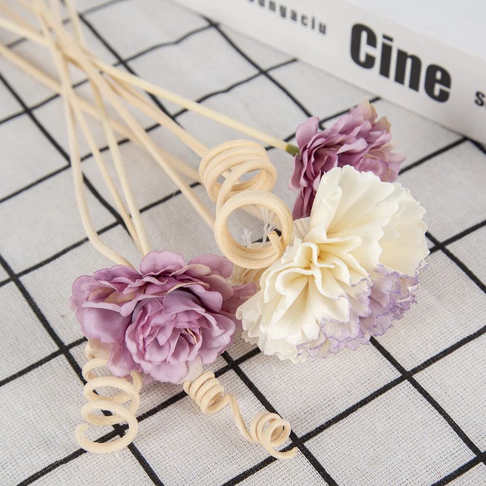 Lychee Life 8Pcs Purple Multi Petal Flowers Without Fire Aromatherapy Flower Vine Bedroom Decoration Flower Vine Home Decoration