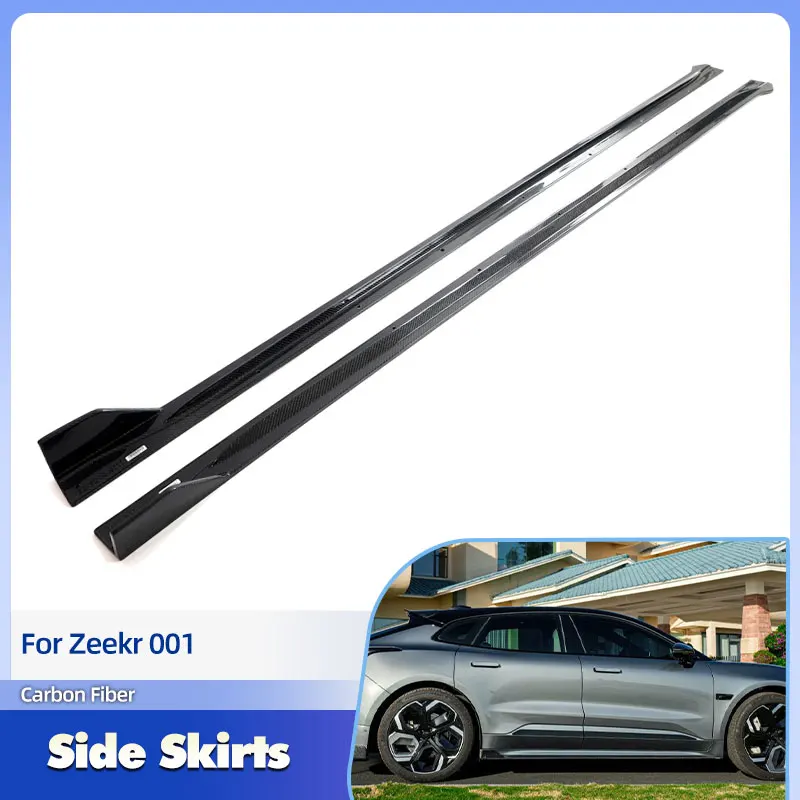 

Car Side Skirts Extensions Carbon Fiber for Zeekr 001 2021-2023 Side Door Bumper Apron Lip Skirt Guard Body Kits