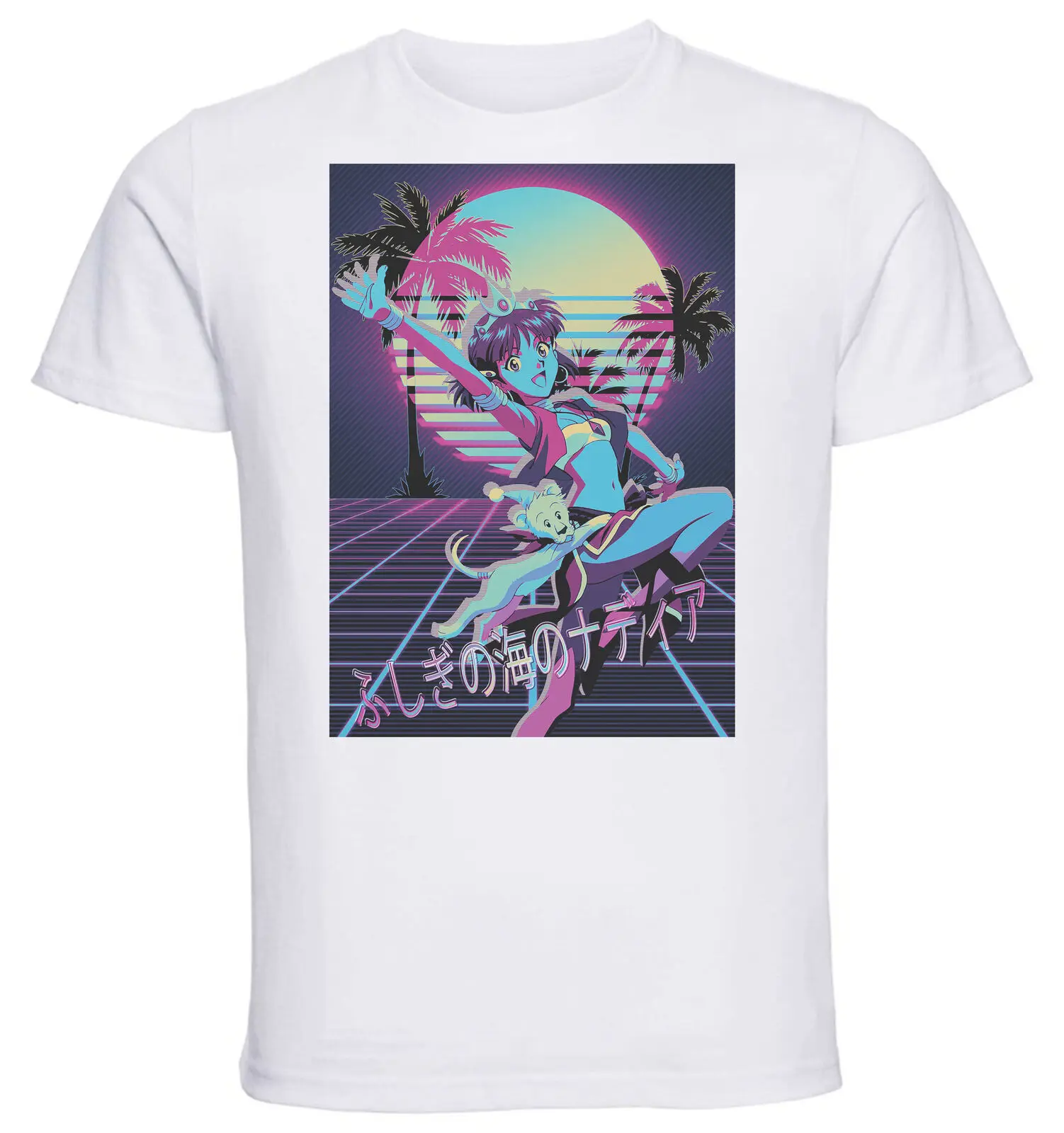 White Vaporwave The Secret of Blue Water T-Shirt Nadia & King-