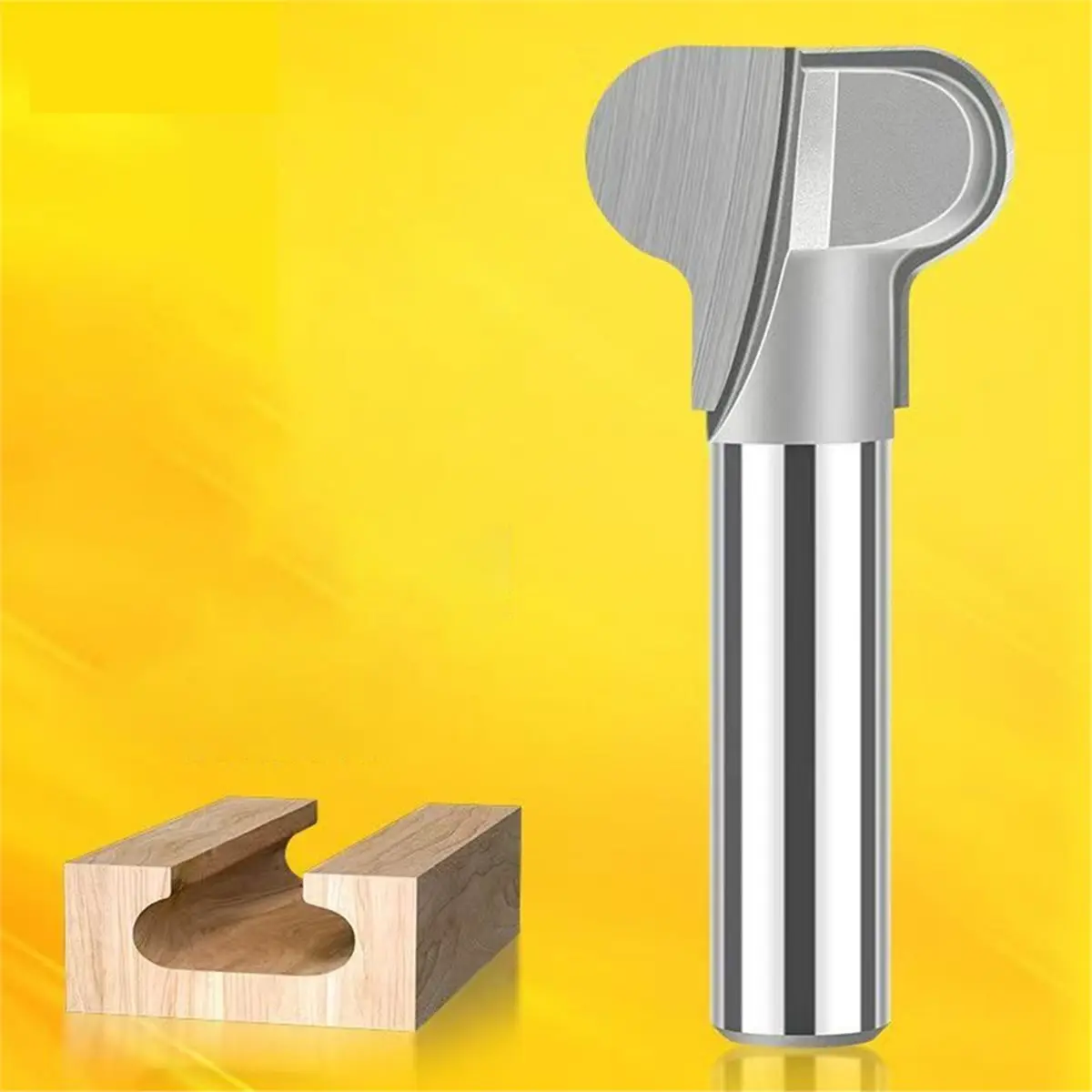 Faca de cabo de dois arcos, ferramenta de ranhura em arco, cabeça de fresa de madeira moldada de uma peça.